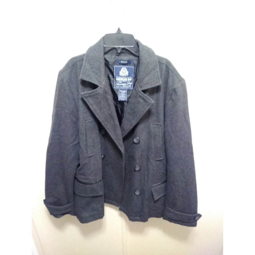 American Rag Cie Gray Double Breasted Wool Pea Coat Womens Medium